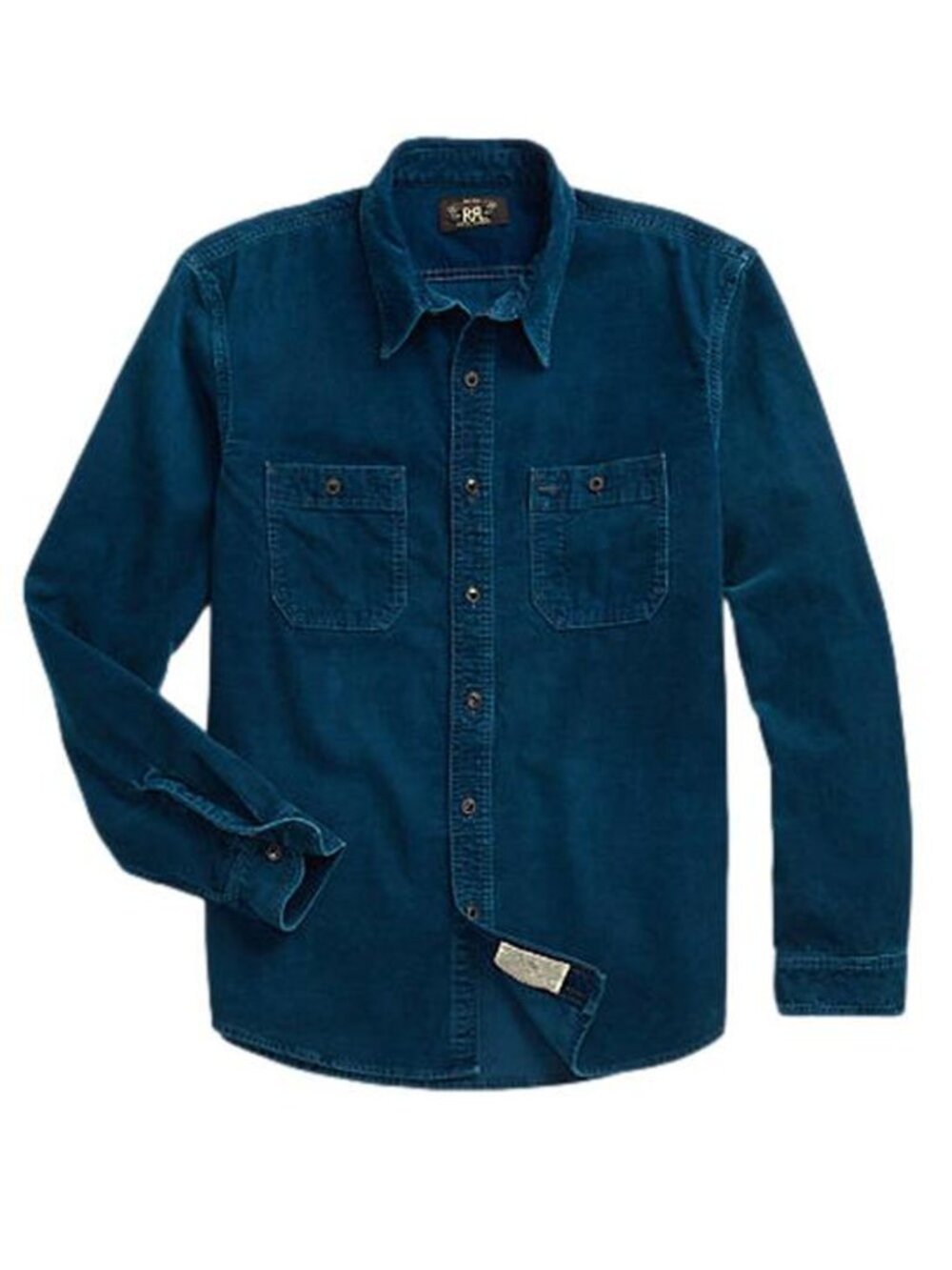 Ralph Lauren RRL (Double RL) Cameron Corduroy Workshirt, Medium Indigo Wash, XL